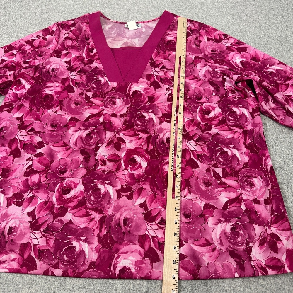 Vintage Blair 3XL Womens Top MuuMuu Blouse Floral Lightweight Pink Roses Lounge - Picture 6 of 16